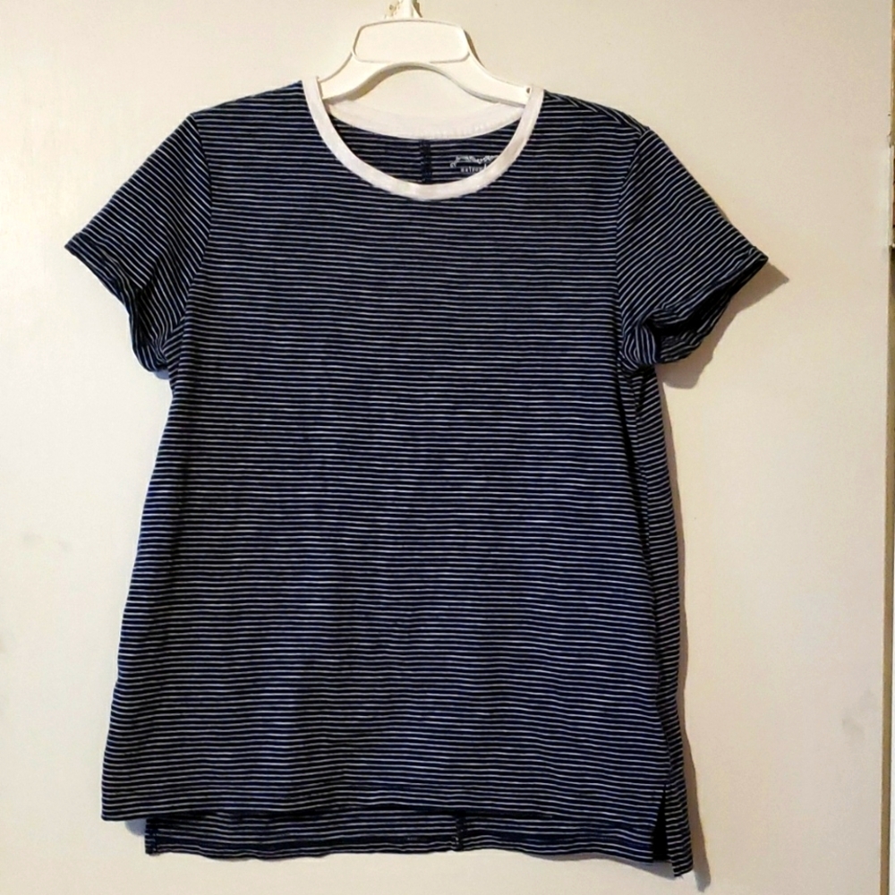 Navy Blue & White stripped shirt